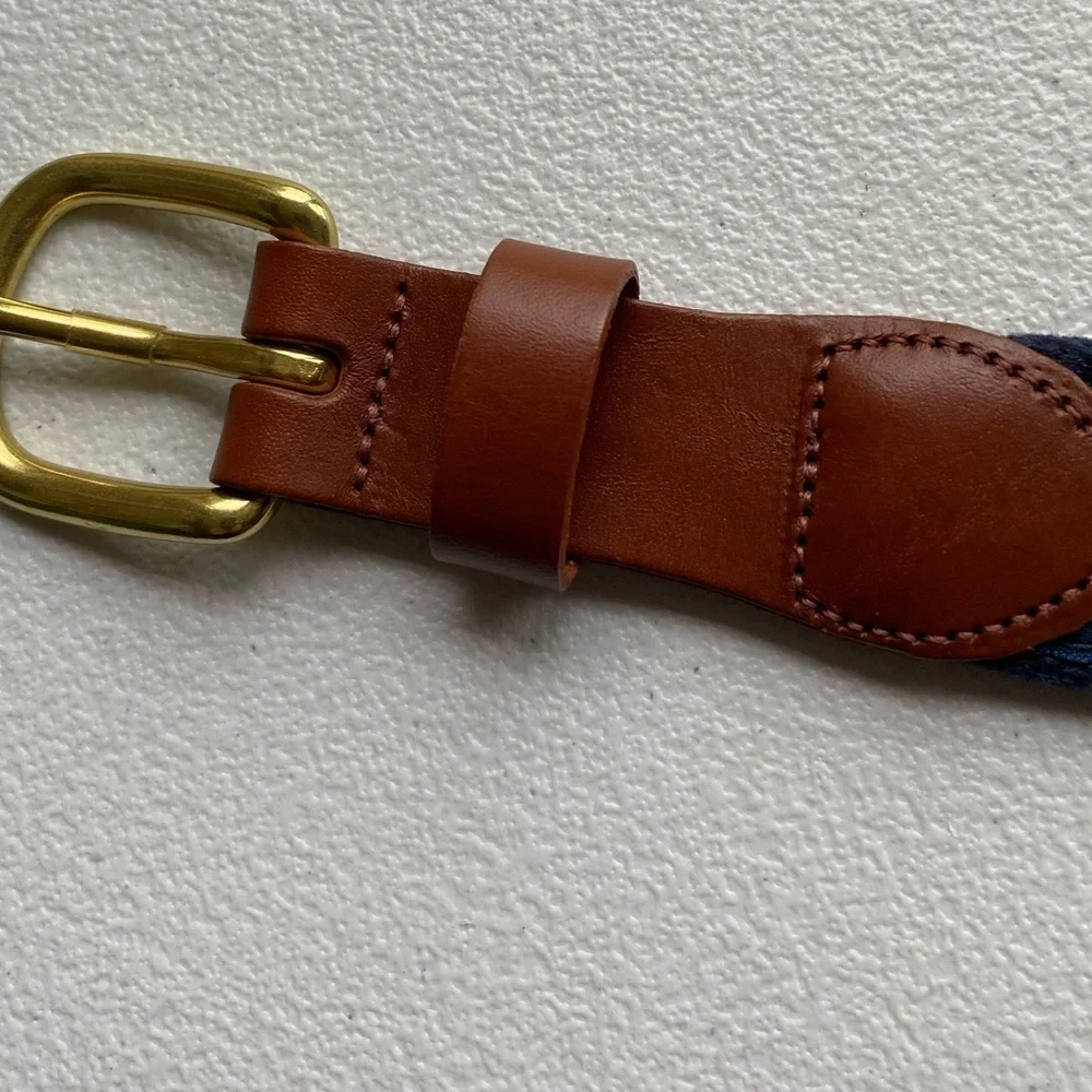 Blue and Red Patterned Belt with Nautical Flags 34”